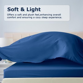 Homilay Full Size Bed Sheet Set - 4 Piece Soft Microfiber Sheets with Deep Pockets, Cooling Technology, and Wrinkle-Free Pillowcase. Hotel-Quality, Durable Bedding, Prussian Blue