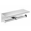 Wall Mounted Double Toilet Paper Holder with Shelf, 304 Stainless