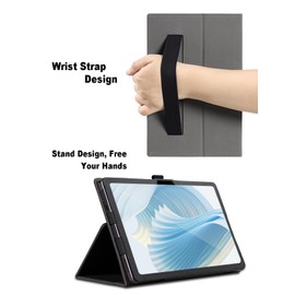Case for DOOGEE U11 11 inch, DOOGEE U11 Tablet Case, Folding Stand Protective Cover with Pencil Holder and Wrist Strap, Full Protection. (Black)