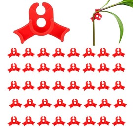 40 Pcs Plant Training Clips, Low Stress Training Clips for Plant Stem Support, 90 Degrees Plant Trainer Bud,Plant Bender for Gardening Flower Plant Vine Branches, Low-Pressure Training Clip (Red)