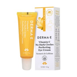 DERMA-E Vitamin C No Dark Circles Perfecting Eye Cream – Color Correcting Vitamin C Eye Cream with Turmeric and Caffeine for Fine Lines and Under Eye Puffiness, 0.5 Oz