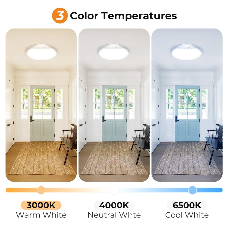 slochi 2Pack Motion Sensor Light Indoor Wired, 8.7 Inch 3000K/4000K/6500K