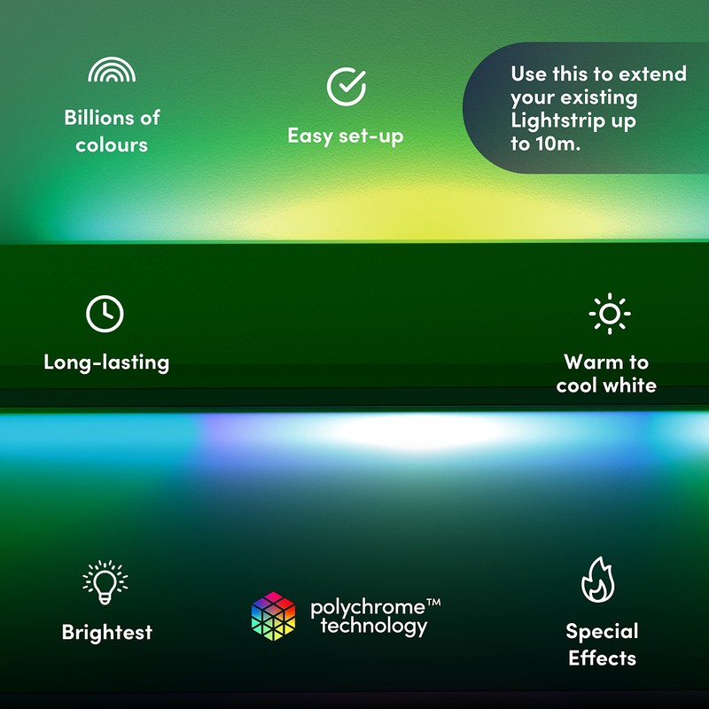 LIFX Lightstrip Extension, 1m. Wi-Fi Smart LED Color Zones Light