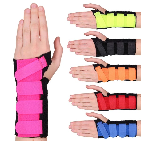 Solace Bracing Cool-Flow Wrist Support (6 Colours) - British Made & NHS Supplied Wrist Brace w/Metal Splint - #1 for Carpal Tunnel, Arthritis, Tendonitis, RSI, Fractures & More - Pink - M - Left