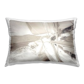 Stupell Industries Splashing Boat Bow Design by Graffitee Studios Indoor Printed Throw Pillow, 14 x 7 x 20, Off- White
