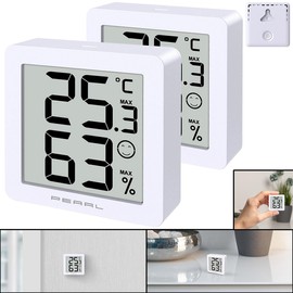PEARL Room Hygrometer: Set of 2 Digital Thermal & Hygrometer with Comfort & Min/Max Display (Digital Thermo-Hygrometer, Hydrometer)