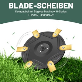 Blade Disc + 6 Pieces Replacement Blade Compatible with Segway Navimow Robotic Lawnmower H Series H500E, H800E, H1500E, H3000E-VF, Robotic Lawnmower Blade Plate Made of Fibreglass Reinforced Plastic