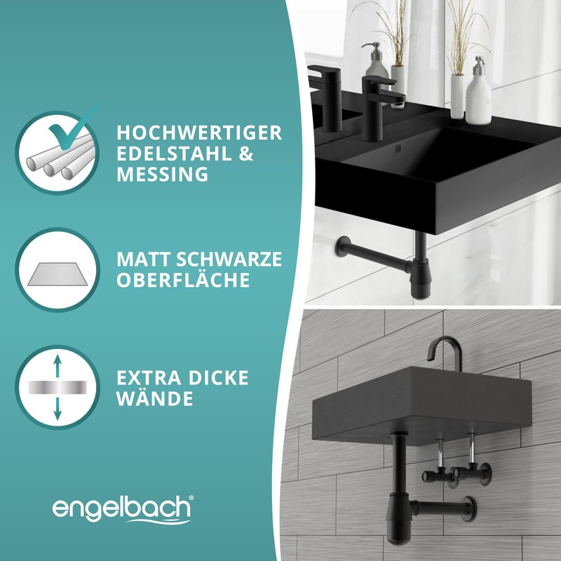 Engelbach® Cup Siphon with Cleaning Opening – Universal Siphon for