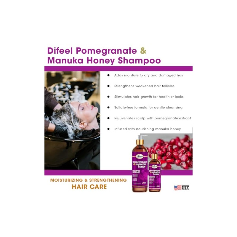 Difeel Shampoo Pomegranate & Manuka Honey 355ml