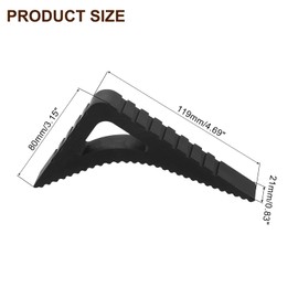 sourcing map 1 Pcs Door Stoppers for Bottom of Door, 0.83 inch Door Stops, Rubber Door Stopper Wedge, Window Stopper Door Gaps Sturdy Stackable, Black