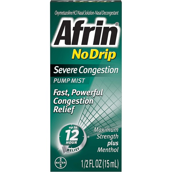 Afrin No Drip Severe Congestion Pump Mist 15 mL (Pack of 6)