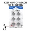 Voniko CR2025 3V Lithium Batteries 6 Pack for Child Safety,