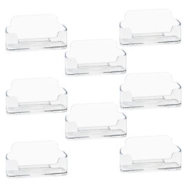 8 Pack Acrylic Business Card Holder for Desk, Clear Plastic Business Cards Display Holders Stand, Fits 30-50 Business Cards