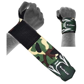 EMRAH Weight Lifting Wrist Wraps Gym Straps Bodybuilding Power Training Workout Exercise (Camo Green)