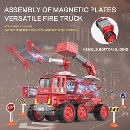 Magnetic Tiles Car, 106PCS Magnetic Blocks Creativity Build Cars Toy, Learning Building Block for 3-12y Kids. (Red Storage Box -105PCS)