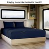 Shreem Linen Microfiber RV Sheet Sets, 60x80 Camper Queen, Navy