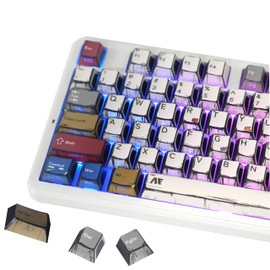 FunHub Retro Shine Through PBT Keycaps,Colorful Japanese Manga Key Caps, Anime Themed Double Shot PBT Side Printed Keycaps Set 137 Keys for 60 65 75 100 Percent Cherry Gateron MX Switches Keyboard