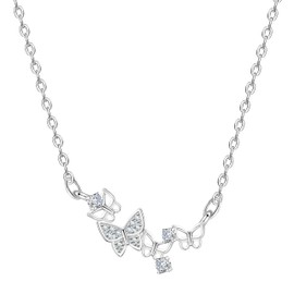 KristLand S925 Sterling Silver Gold-Plated Solid Honey Bee Honey Comb Pendant with Cubic Zirconia Stylish Necklace Chain for Women/Girlfriend/Wife/Mother/Daughter, Silver alloy