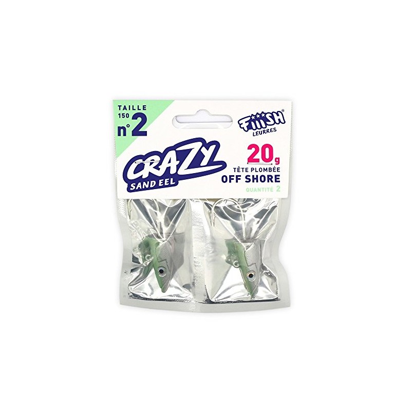 Tête plombée fiiish crazy sand eel off shore 20g (x2)