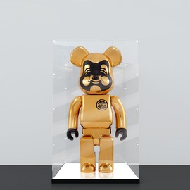 2cm high-end Black Brushed Base Transparent Display Box, Acrylic Toy Model countertop Box, Suitable for Bearbrick Display Case (1000% (40X30X76) Display Box)