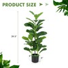 SlickBlue 2 Pack Artificial Fiddle Leaf Fig Trees with Large