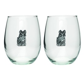 Heritage Pewter Whitetail Deer Stemless Glass Goblets – Set of 2 | 15 OZ Goblet Wine Glasses | Expertly Crafted Pewter Glass