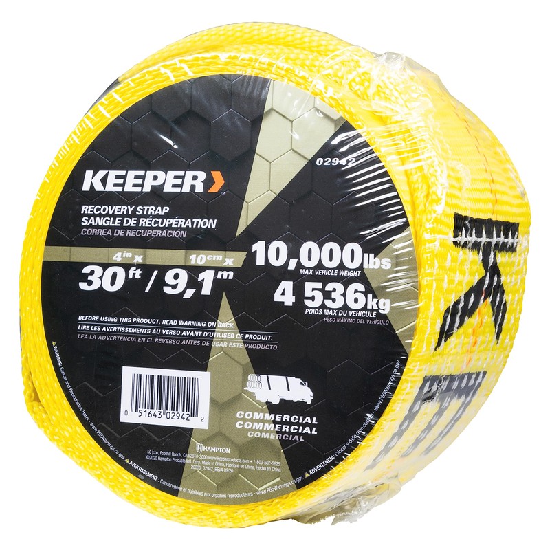 Keeper Tow Straps Heavy Duty with Loops - 4" x