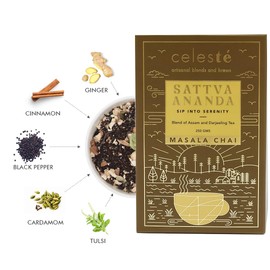 CelesTe Masala Chai, CTC Black Tea - Blend of Cardamom, Ginger, Tulsi, Cinnamon and Black Pepper | Blend of Assam and Darjeeling Tea (8.81 oz) (250gm)