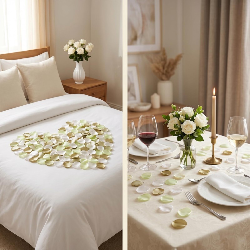 Aphumedc 200PCS Sage Green Rose Petals, Artificial Silk Flower Petals