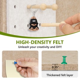 DOLLAR BOSS Felt Bulletin Board 24 x 16 in Foldable Cork Boards for Walls Soundproofing Magnetic Whiteboard Dry Erase, Peg Board Acrylic Shelf for Office, Home with Push Pins Magnets Markers, Latte