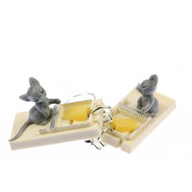 Miniblings Mouse Traps Earrings – Handmade Fashion Jewellery I Rats Cats Mouse Earrings Silver-Plated, Rubber, No Gemstone