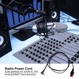 Power Cord, Portable Black ABS Lightweight DC Power Cord for ELECRAFT KX3 KX2 for IC‑705