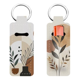 FREEBLOSS 2PC Lip Balm Keychain Chapstick Holder Keychain Multifunctional Lipstick Holder Bohemian Plant Lipstick Holder Keychain Portable Lipstick Holder Keychain