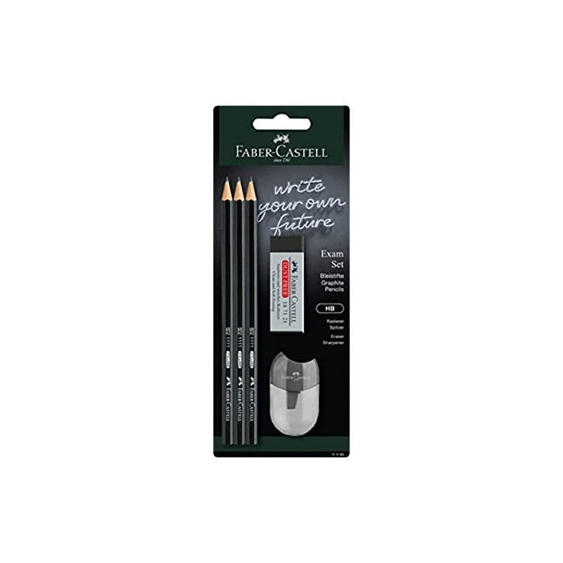 Faber-Castell 111183 Exam Pencil Set with Three Pencils 1111 HB