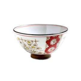 Awasaka JP88-G01 Japanese Tableware, Japonica Chrysanthemum Flower Rice Bowl, Diameter 4.9 x 2.6 inches (125 x 65 mm)