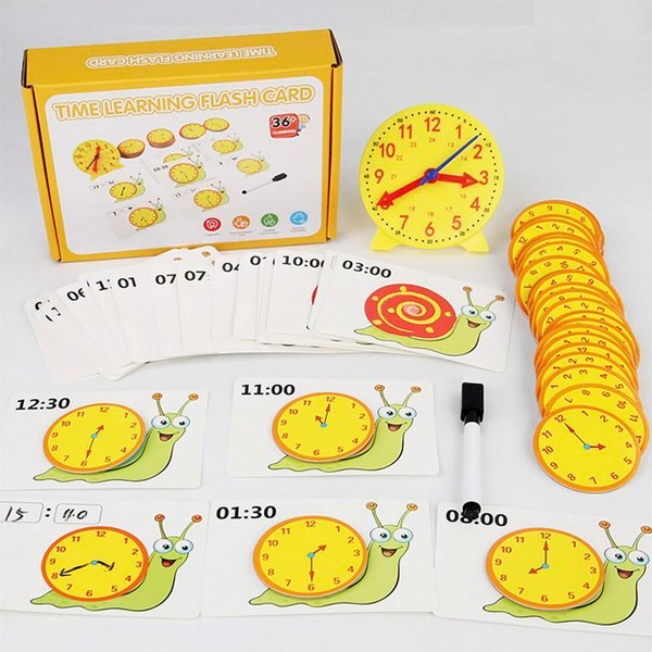 Cartoon Snail Design Clock Teaching Aid Toy, Time Cognition Matching