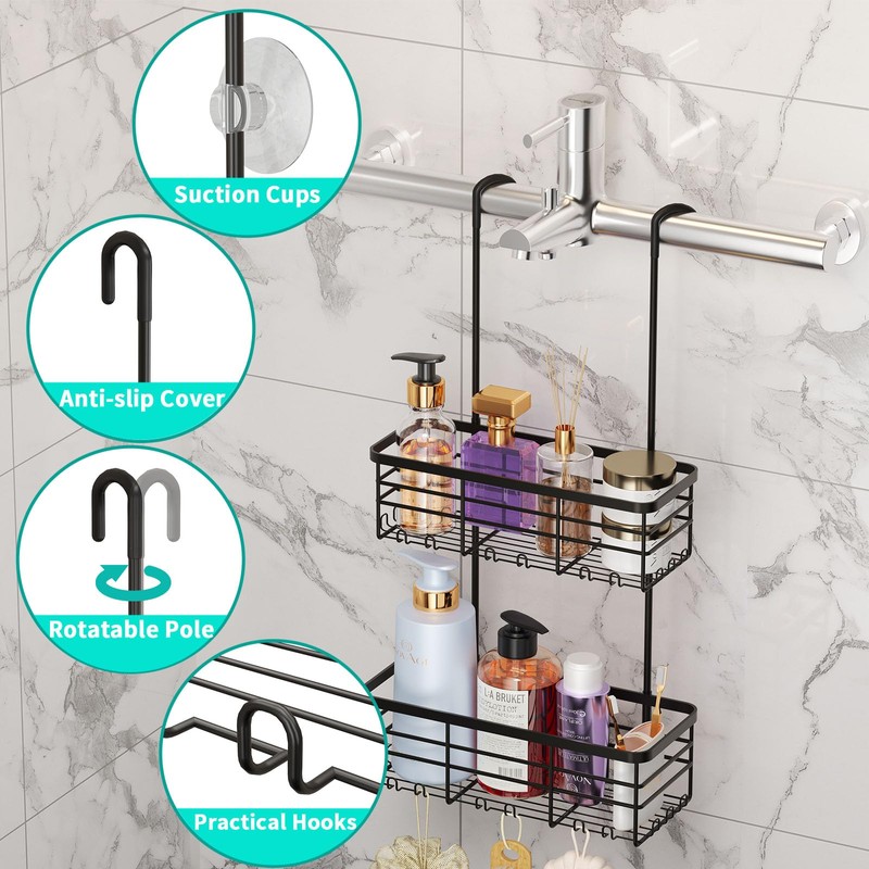 HapiRm Hanging Shower Caddy Organizer - No Drilling Shower Organizer