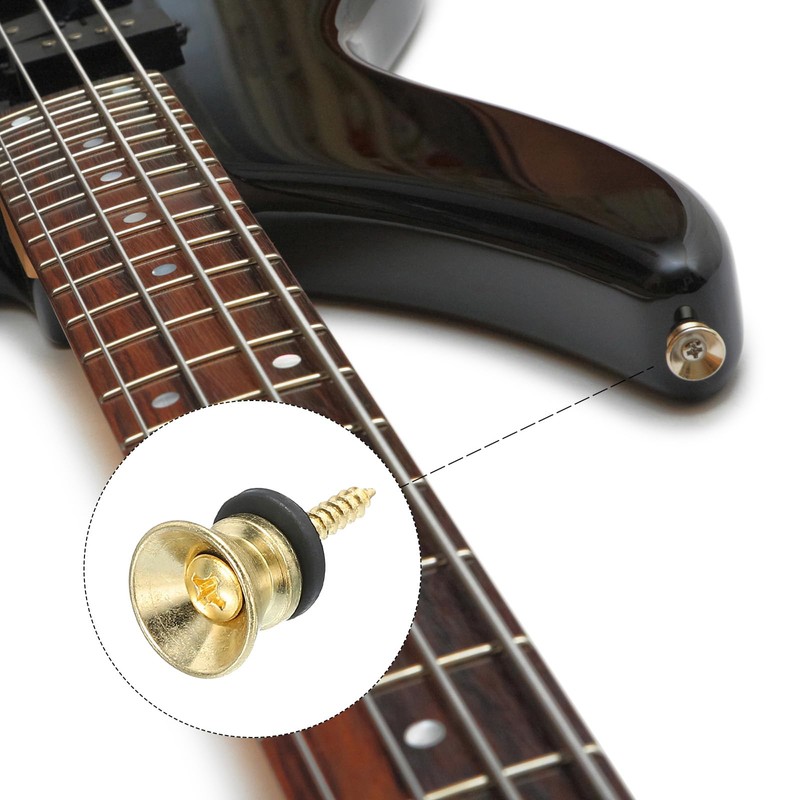 sourcing map Guitar Strap Button Buckle Lock Metal Small End
