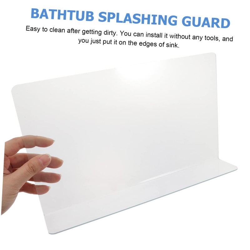 WOONEKY Shower Tub Splash Guard Bathtub Splashing Guard Bathroom Accessory