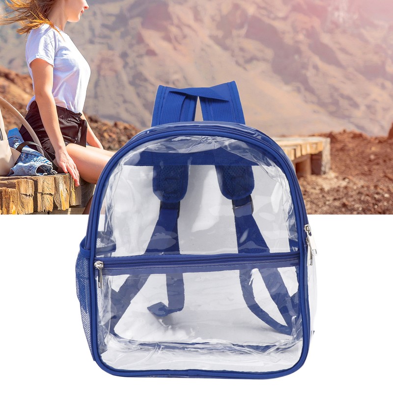 PVC Transparent Backpack Portable PVC Zipper Design High Capacity Clear