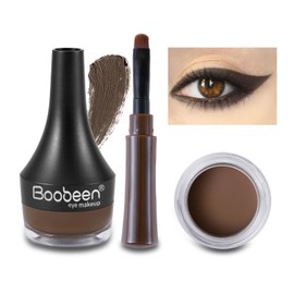 Boobeen Eyeliner Gel Eyeliner Smudge-proof Eyeliner Gel Makeup Highly Pigmented Eye Makeup Set Long Lasting for All Day Easy to Apply (Dark Brown)