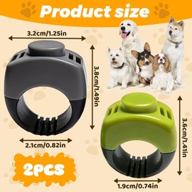The Set of Easy Clicking Finger Ring Clicker Included Large and Small 2 Sizes,Dog clicker Trainer Suitable for Dogs Cats Horses traing Allowing Effective Versatile Training (2pcs Grey+Green)