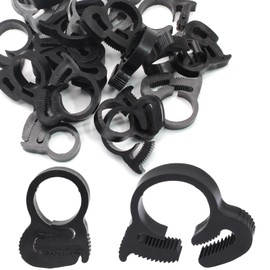 Biaungdo 20 Pack Black Double Gripping Nylon Hose Clamps, 12.3-13.3 mm Heavy Duty Snap Grip Plastic Clamps Adjustable Ratcheting Clamp