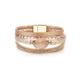 Stocking Stuffers Holiday Outfits for Women 2024 Boho Bracelets for Women Leather Bracelets for Women Turquoise Bracelet Wrap Bracelet Pearl Bracelet Stackable Bracelets Boho Jewelry