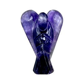 Amethyst Angel Statue – 2" Beautiful Gemstone Guardian Angel – Natural Crystal Angel – Hand-Carved Angel Charms for Protection, Love, Peace, and Positive Energy – Angel Figurines