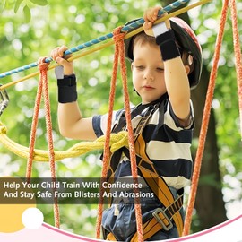 DILUSILK 4 pcs Gymnastics Grips Wristbands Sets for Girls Youth Kids, Gymnastic Hand Grips Gymnastic Bar Palm Protection and Wrist Support Sports Accessories for Kids Workout and Exercise