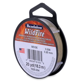 Beadalon 162S-004 WildFire Thermally Glued Beading Thread, Beige