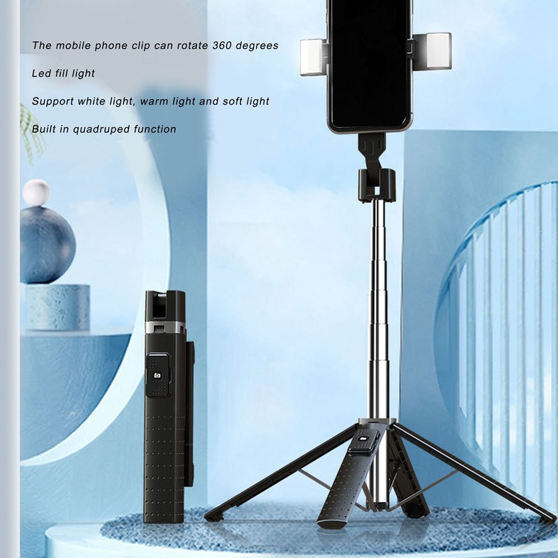 Selfie Stick 360 Degrees Rotated LED Fill Light 3 Levels