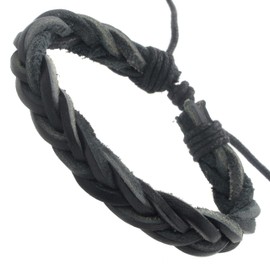 Stands Out, Supplying Outstanding Gifts Real Leather Braided Bracelet Wristband Surf Brown Black Wrap Styles
