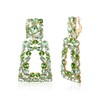 EVER FAITH Rectangle Clip-on Drop Earrings for Women, Sparkly Rhinestone